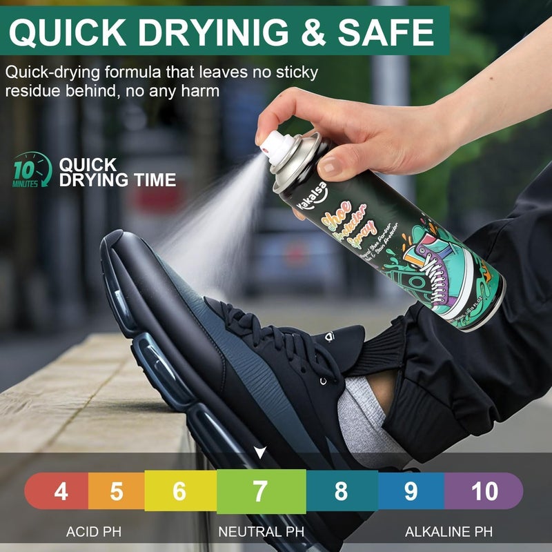 Kakalsa Suede Protector Spray, 10.15 OZ Shoe Protector Spray - Shoe Spray Protectant, Rain & Stain Water Repellent Spray for Shoes, Nano Protection for Sneakers, Canvas, Suede, Leather, Boots, Nubuck - Image 4